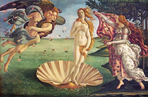 Рождение Венеры. 1484-1486. Темпера, холст. 172х278,5. галерея Уффици, Флоренция, Италия.
